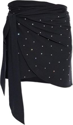 Hunza G Short UPF 50+ Swarovski Sarong - Dames - Strandmode - Zwart - ONE Size - Badmode