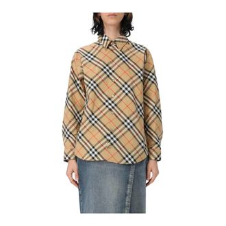Burberry Dames, Blouses & Shirts, Beige, Maat: 2XS Katoen