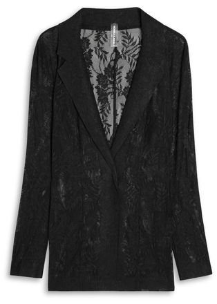 Norma Kamali Floral Guipure Lace Jacket - Black - S (UK8-10 / S)