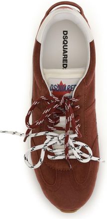 Dsquared2 Mens Sneakers Suede Bordeaux-Ivory Upper: Calf Leather Trainers Bordeaux/ivory