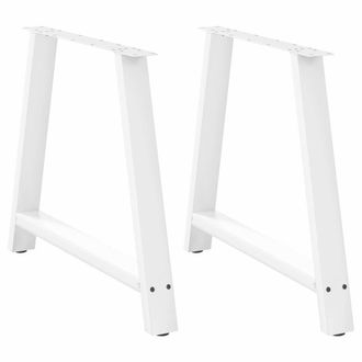 Berkfield Home Coffee Table Legs A-Shaped 2 pcs White&not;90x(72-73) cm Steel in White