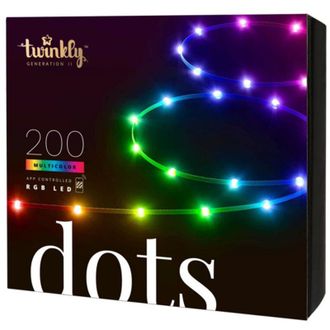 Twinkly Twinkly - Guirlanda Conectada Ip44 10m 200 Leds Rgb Cable Negro Dots