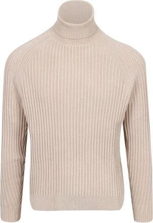 Roberto Ricci Design Velvet Rave Turtleneck - Heren - Coltruien - Beige - L - Polyester - Truien & Vesten