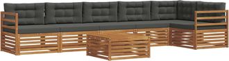 vidaXL Conjunto De Sof&aacute;s De Exterior 7 Uds. Natural Y Antracita Vidaxl