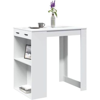 vidaXL Tavolo da Bar Bianco 102x70x103,5 cm in Truciolato - Vidaxl