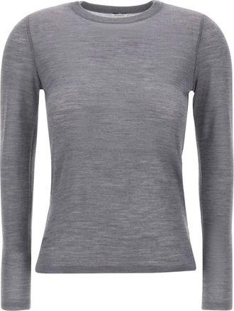 Aspesi Wool Crewneck Sweater - Dames - Ronde hals truien - Grijs - S - Wol - Truien & Vesten