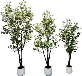 OEM &Aacute;rbol De Eucalipto Artificial, Luces Led, Planta En Maceta, Verde, 180 Cm