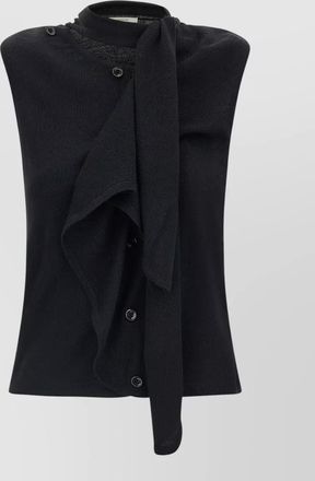 Christophe Lemaire fine-knit draped asymmetric sleeveless knitted top