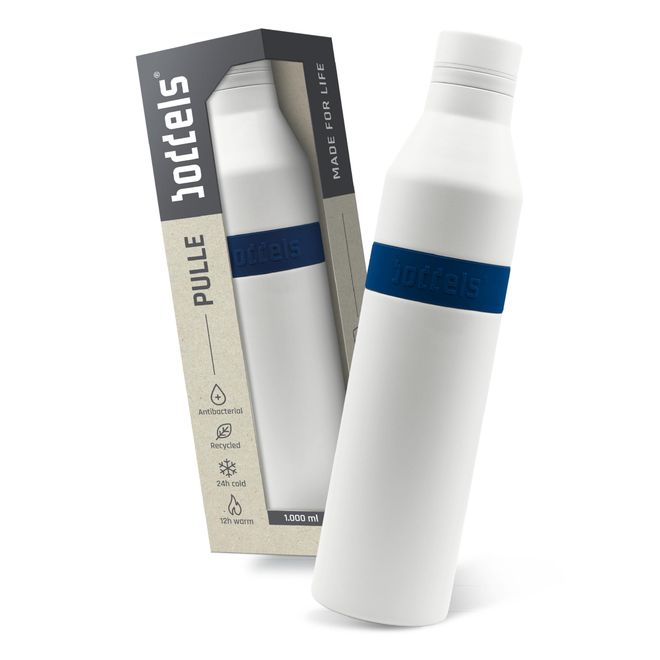 Boddels PULLE Edelstahl Trinkflasche 1l - spülmaschinenfest, 100% auslaufsicher, leicht zu reinigen, Kohlensäure geeignet, 24h kalt & 12h warm, recycelter Ede ab 44,95 €