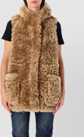 Urban Code faux fur longline hooded sleeveless coat