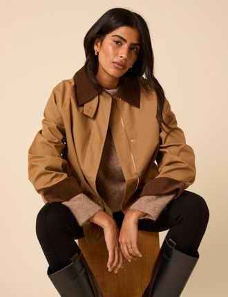 Nobody's Child Camel Cord Detail Barn Jacket