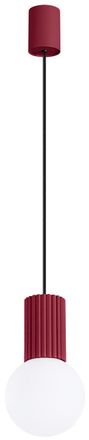 Sollux Lighting Design Pendellampe Halo 1-flammig, Burgunderrot