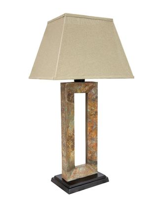 Sunnydaze 31In Open Rectangle Slate Outdoor Table Lamp
