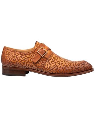 Mezlan Soria Laser-Print Monk Strap Leather Oxford