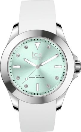 Ice Watch Ice Watch Ice Steel - Classic - White Pastel Green WoMens Silver 020381 Silicone - One Size