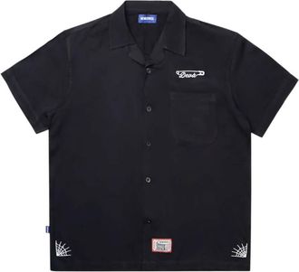 Dev&aacute; States Mens Pins Short Sleeve Bowling Shirt In Black