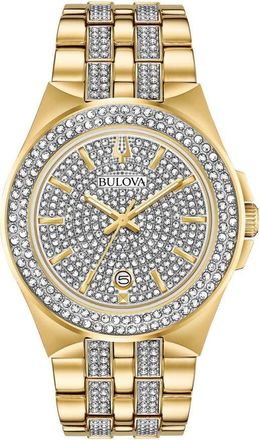 Bulova Crystal Quartz Silver Dial Ladies Watch 98K102