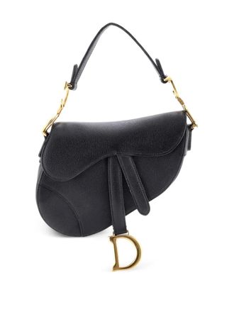 Dior Saddle Handbag Leather Mini shoulder bag - women - Calf Leather - One Size - Black