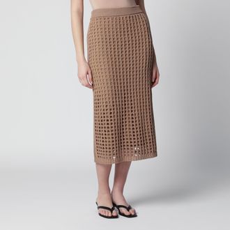 Max Mara Mesh cotton maxi skirt in Desert