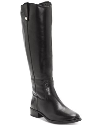 Inc International Concepts Womens INC International Concepts Fawne Black Leather Riding Boots RHS7182
