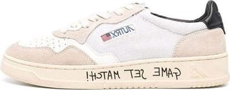 Autry (WMNS) AUTRY Medalist Low Fabric and Suede White Black and Beige AULW-DW02