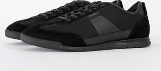 HUGO BOSS Mens BOSS Orange Nitan Mens Mixed Material Trainers with Ridged Outsole - Black 005 - Size: 10