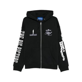 Awake NY Zip-throughs, male, Black, Size: L Serif Hooded Sweatshirt