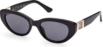 Guess Stijlvolle zonnebril in glanzend zwart/grijs - Dames - Zonnebrillen - Zwart - 51 MM - Accessoires