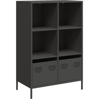vidaXL Credenza Nera 68x39x103,5 cm in Acciaio - Vidaxl