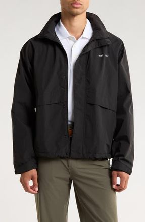Quiet Golf De Lux Waterproof Hooded Jacket in Black at Nordstrom, Size Xx-Large