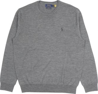 Polo Ralph Lauren Wool Sweater - Heren - Ronde hals truien - Grijs - XL - Wol - Truien & Vesten