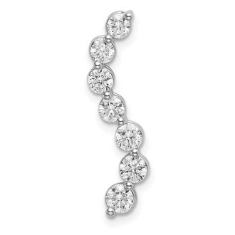 Diamond2Deal 14K White Gold Lab Grown Diamond 7-Stone Journey Pendant (0.77ct, VS, G-H)