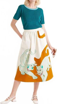 Compa&ntilde;&iacute;afant&aacute;stica Cotton Midi Skirt In Jungle Print