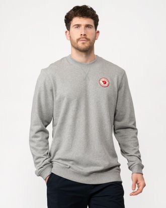 Fj&auml;llr&auml;ven Mens Round Neck Cotton Sweatshirt in Grey - Size Small