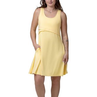 Kindred Bravely Penelope Crossover Nursing Dress in Butter Yellow at Nordstrom, Size X-Large