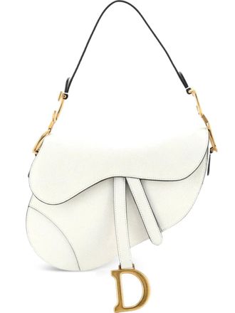 Dior Saddle Handbag Leather Medium shoulder bag - Bianco