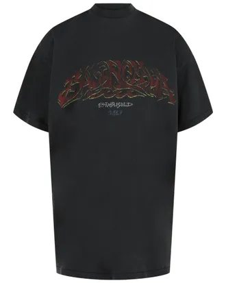 Balenciaga Offshore Logo Print Oversized T-Shirt