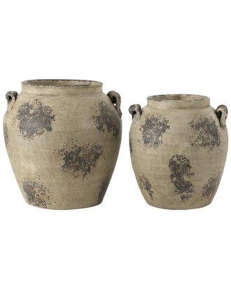 Safavieh Set Of 2 Rhodes Handcrafted Terracotta Vases