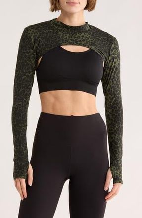 Maje Tahiti Bolero Top in Print Leopard Kaki at Nordstrom Rack, Size Medium