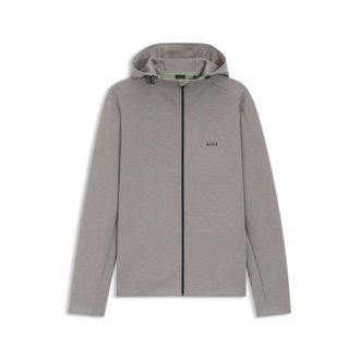 BOSS Reflective-detail zip-up hoodie with odour control