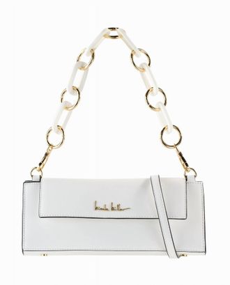 Nicole Miller Womens Long Shoulder Bag In Bright White