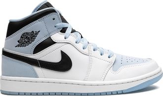 Nike Jordan Air Jordan 1 Mid SE White/Ice Blue-Black sneakers - unisex - Leather - 12.5
