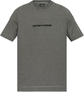 Emporio Armani Logo T-shirt - Heren - T-shirts - Zwart - M - Katoen - Tops