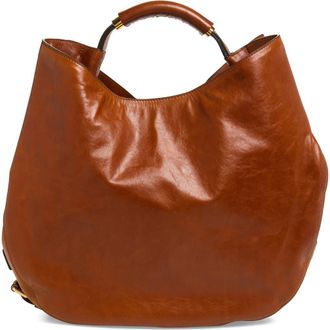 Moschino Handle Me Leather Hobo Bag in Hide 20A Od9 at Nordstrom