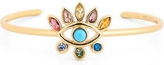 Kurt Geiger Rainbow Crystal Evil Eye Cuff Bracelet in Gold/Multi at Nordstrom Rack