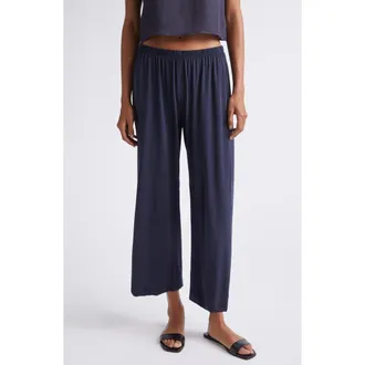 Leset Milo Crop Cotton Pants in Midnight at Nordstrom, Size X-Large
