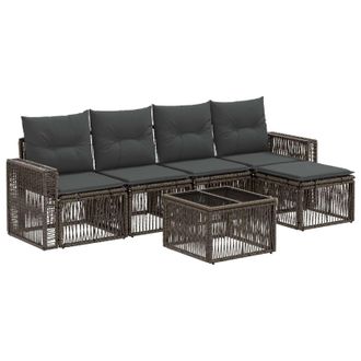 vidaXL Conjunto De Sof&aacute;s De Jard&iacute;n 6 Pcs Gris Y Gris Oscuro Vidaxl