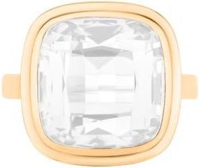 Goshwara Manhattan Cushion Cut Blue Topaz Cocktail Ring in White at Nordstrom, Size 7