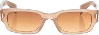 Alexander McQueen J0749 Rechthoekige Zonnebril - Dames - Zonnebrillen - Oranje - ONE Size - Satijn - Accessoires