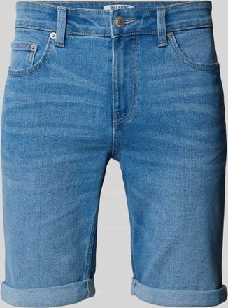 Only & Sons Regular Fit Jeansshorts aus Baumwoll-Mix in Hellblau, Größe XXL